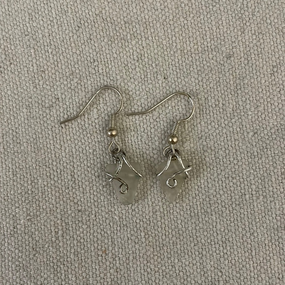 Handmade Authentic Sea Glass Dangly Earrings